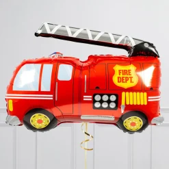 Kids Card Factory Fire Engine Birthday Supershape & Foil Balloon Package - Delivered Inflated!