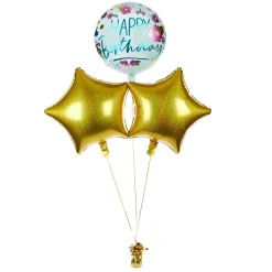 Card Factory Floral Happy Birthday Balloon Bouquet - DELIVERED INFLATED!