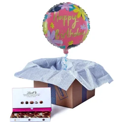 Outlet Floral Happy Birthday Birthday Balloon & Lindt Chocolates Balloon Bouquets|Balloon & Chocolate Gifts