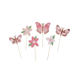 Clearance Flower & Butterfly Food Picks - Pack of 12 Tableware|Birthday Party