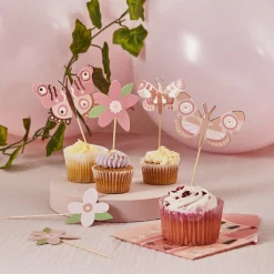 Clearance Flower & Butterfly Food Picks - Pack of 12 Tableware|Birthday Party
