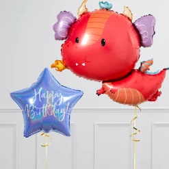 Sale Flying Dragon Birthday Supershape & Foil Balloon Package - Delivered Inflated! Kids Birthday Party|Balloons For Kids