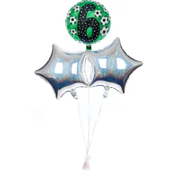 Kids Card Factory Football 6th Birthday Balloon Bouquet - DELIVERED INFLATED!
