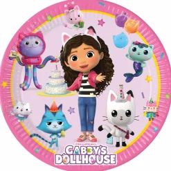 Card Factory Gabby's Dollhouse Party Tableware & Decorations Bundle - 16 Guests