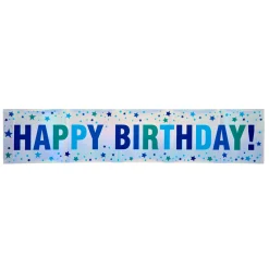 Clearance Giant Blue Happy Birthday Banner Birthday Party|Banners & Bunting