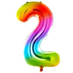 Outlet Giant Rainbow Number 2 Foil Helium Balloon Kids Balloons For Kids|Balloons For Him