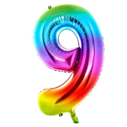 Kids Card Factory Giant Rainbow Number 9 Foil Helium Balloon