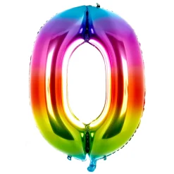 Sale Giant Rainbow Number 0 Foil Helium Balloon Kids Balloons For Kids|Balloons For Him