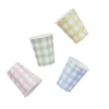 Discount Gingham Paper Cups - Pack of 8 Tableware|Gender Reveal Party