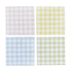 Hot Gingham Paper Napkins - Pack of 16 Tableware|Gender Reveal Party