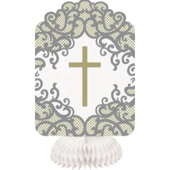 Card Factory Gold & Silver Confirmation Tableware & Decorations - 16 Guests