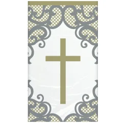 Card Factory Gold & Silver Confirmation Tableware & Decorations - 16 Guests