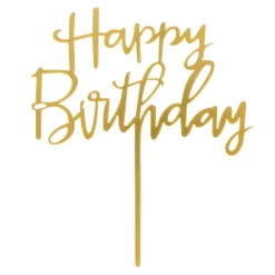 Card Factory Gold Acrylic Happy Birthday Cake Topper