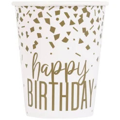 Card Factory Gold Confetti Birthday Party Tableware - 16 Guests