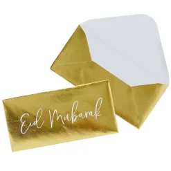 Card Factory Gold Eid Mubarak Money Envelopes - Pack of 5