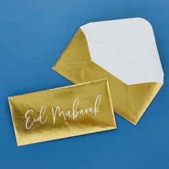 Card Factory Gold Eid Mubarak Money Envelopes - Pack of 5
