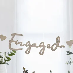 Discount Gold Engaged Card Banner Banners & Bunting|Engagement Party