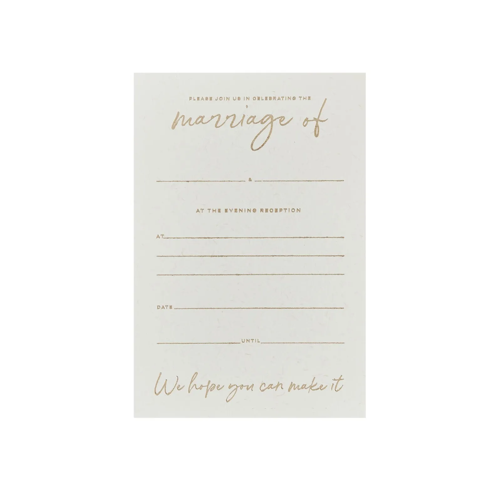 Card Factory Gold Evening Reception Invitations - Pack of 20