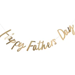 Outlet Gold Happy Father's Day Card Banner 2m Banners & Bunting