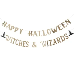 Card Factory Gold Happy Halloween Witches & Wizards Card Banner