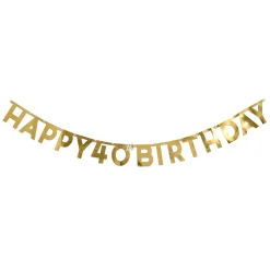 Card Factory Gold Happy 40th Birthday Letter Banner