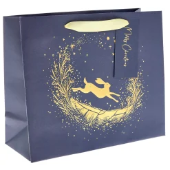 New Gold Hare Medium Landscape Christmas GIft Bag Gift Wrap For Him|Gift Wrap For Her