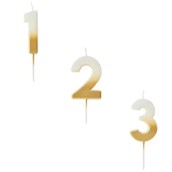 Outlet Gold Ombre Number Cake Candle (0-9) Birthday Party|Cake Candles