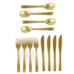 Outlet Gold Plastic Cutlery Set - 18 Pieces Tableware|Engagement Party