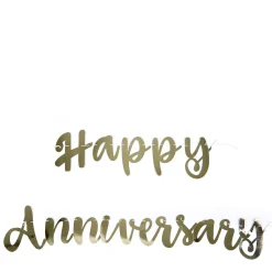 Card Factory Gold Script Happy Anniversary Banner
