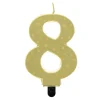 Gold Starry Number 8 Cake Candle 80Th Birthday|Cake Candles