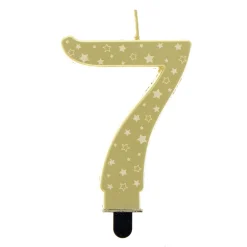 Card Factory Gold Starry Number 7 Cake Candle
