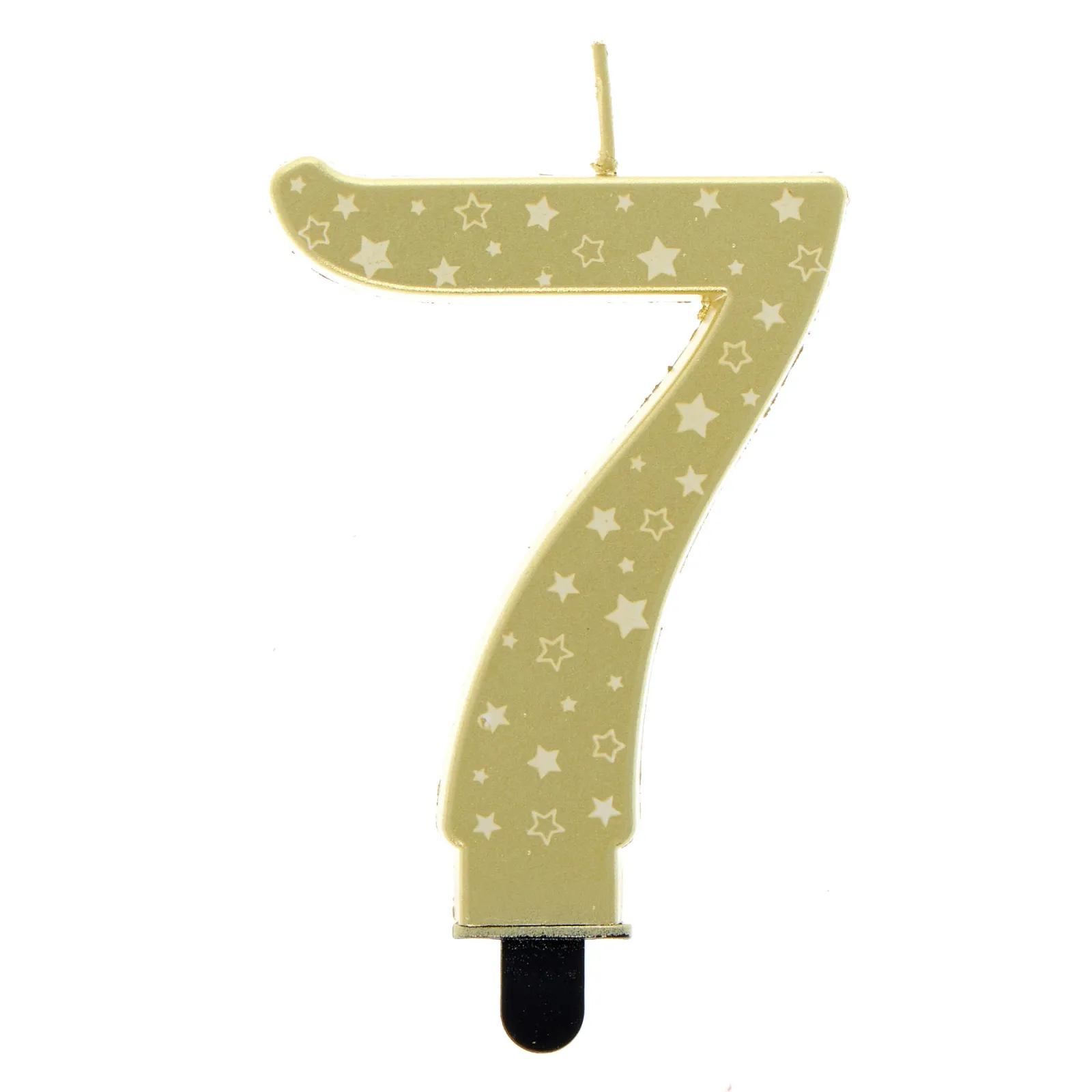 Card Factory Gold Starry Number 7 Cake Candle