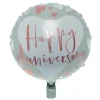 Sale Grey & Pink Happy Anniversary 18-Inch Foil Helium Balloon Anniversary Party|Balloons For Her