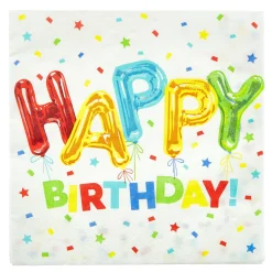 Card Factory Happy Birthday Balloons Party Tableware & Decorations Bundle - 8 Guests