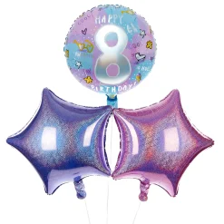 Clearance Happy 8th Birthday Balloon Bouquet - DELIVERED INFLATED! Kids Balloons For Kids|Character Balloons