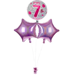 Kids Card Factory Happy 7th Birthday Balloon Bouquet - DELIVERED INFLATED!