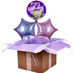 Kids Card Factory Hugs Bear Happy Birthday Balloon Bouquet - DELIVERED INFLATED!