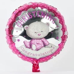 Card Factory Hugs Pink Christening Foil Helium Balloon
