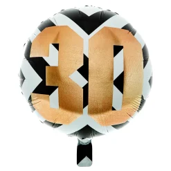 Best 18-Inch Black, White & Gold 30th Birthday Foil Helium Balloon 30Th Birthday|Balloons For Him