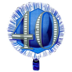 Card Factory 18-Inch Blue & Silver 40th Birthday Foil Helium Balloon