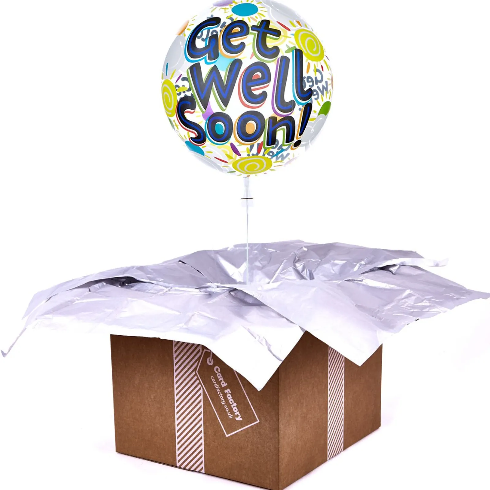 Card Factory 22-Inch Bubble Balloon - Get Well Soon - DELIVERED INFLATED!