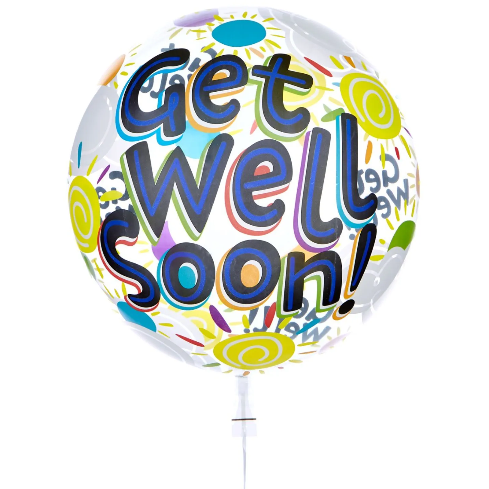 Card Factory 22-Inch Bubble Balloon - Get Well Soon - DELIVERED INFLATED!