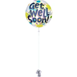 Card Factory 22-Inch Bubble Balloon - Get Well Soon - DELIVERED INFLATED!