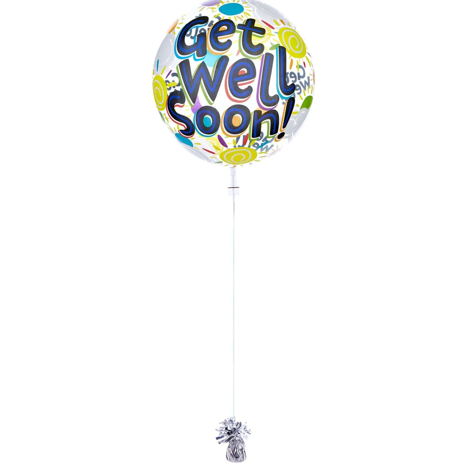 Card Factory 22-Inch Bubble Balloon - Get Well Soon - DELIVERED INFLATED!
