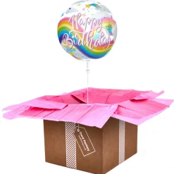 Kids Card Factory 22-Inch Bubble Balloon - Happy Birthday, Unicorns - DELIVERED INFLATED!