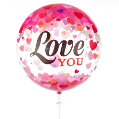 Discount 22-Inch Bubble Balloon - Love You Confetti Hearts DELIVERED INFLATED! Wedding Party|Hen Party
