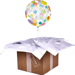 Kids Card Factory 22-Inch Bubble Balloon - Welcome Baby - DELIVERED INFLATED!