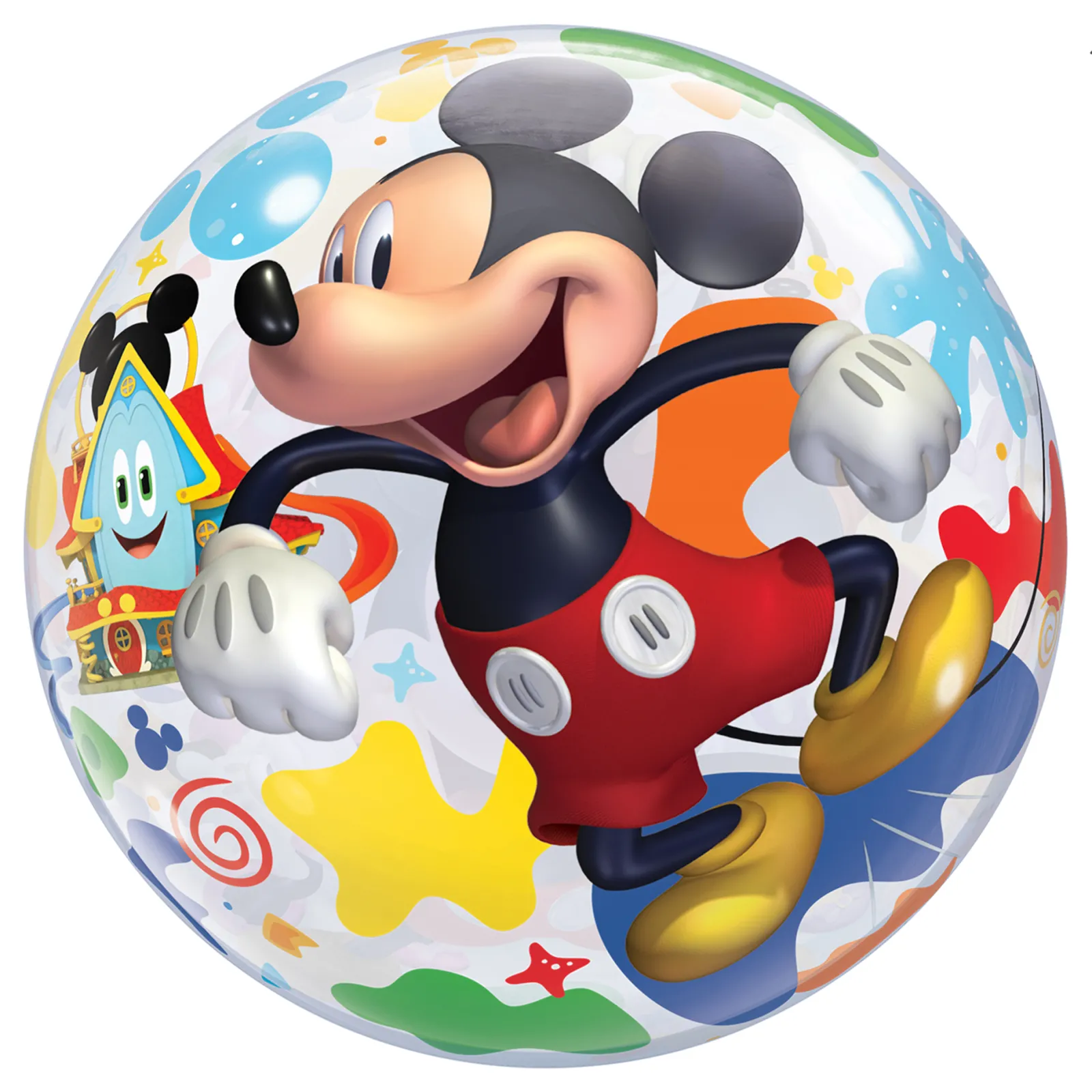 Kids Card Factory 22-Inch Disney Mickey Mouse Bubble Balloon - DELIVERED INFLATED!