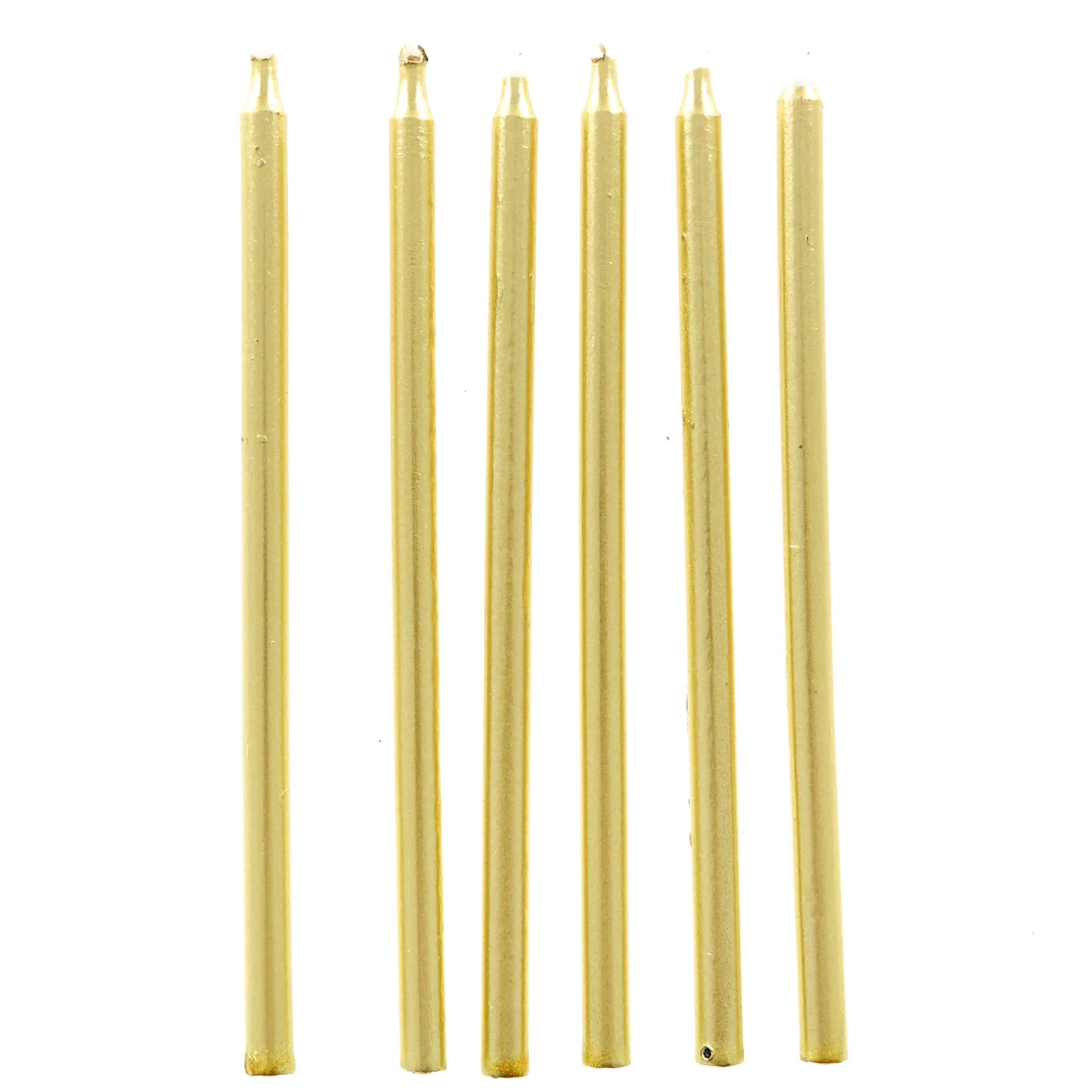 Card Factory 5-Inch Gold Party Candles - Pack Of 12