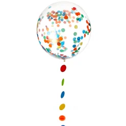 Kids Card Factory 24-Inch Helium-Quality Latex Confetti Balloon & Tail